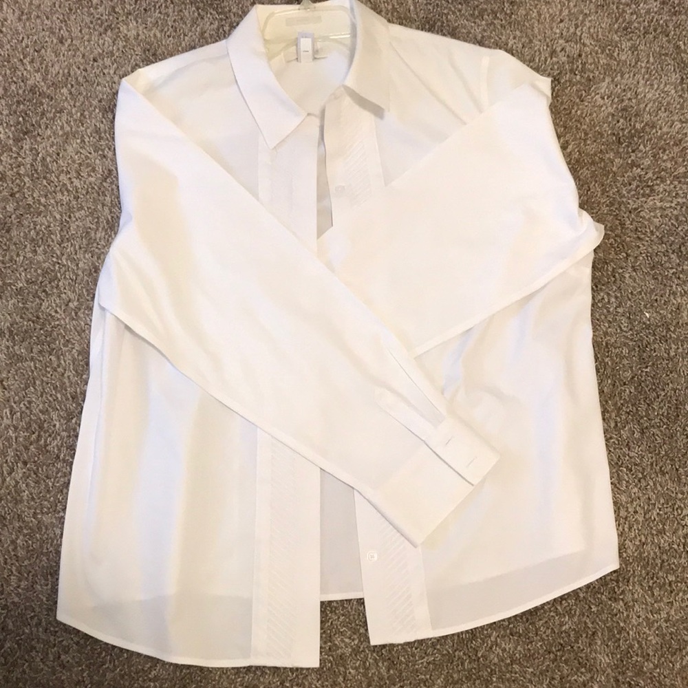 Chico’s Button Down with Chevron (White)